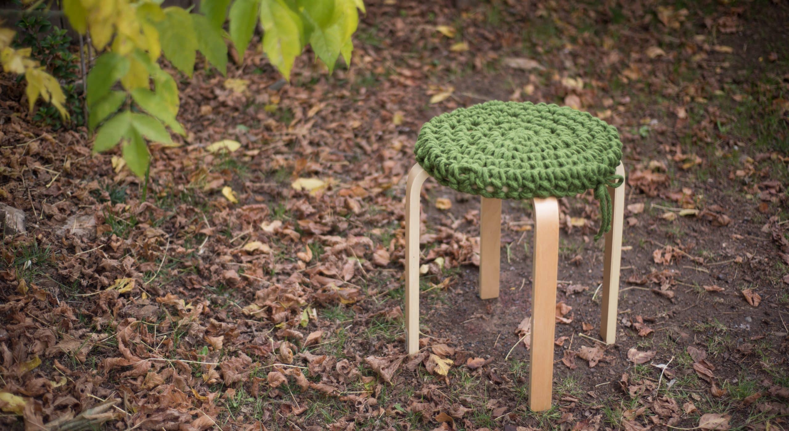 Grounded Stool Chunky Crochet Chunky Knits Chunky Stool | Homelea Lass