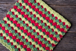 Happy Christmas Potholder & Block Crochet Pattern & Kit | by Homelea Lass