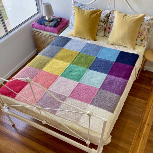 Yarn Adventure Blanket made with Homelea Happy 10ply10